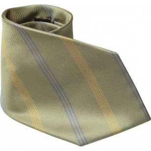 Corbata 100% seda jacquard LAMBERTTI,verde claro rayas